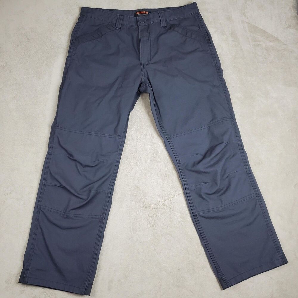 Ridgecut Pants Mens 36x30 Gray Ripstop Relaxed Fit Stretch Carpenter Workwear